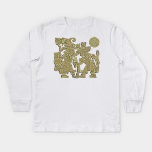 Aztec Carved Kids Long Sleeve T-Shirt